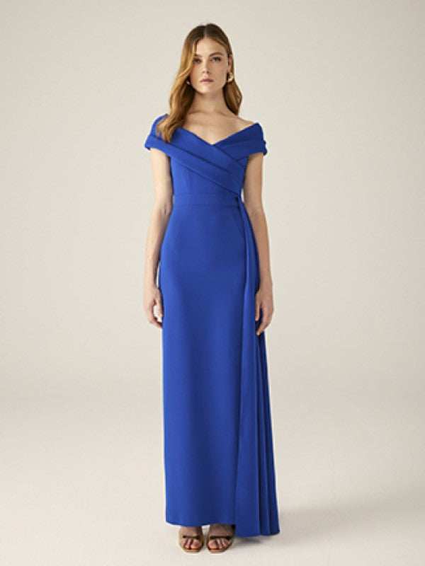 Elegante Vestido Largo con Escote Bardot Ideal para Eventos Especiales 51003