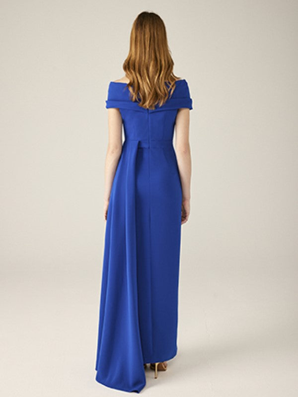 Elegante Vestido Largo con Escote Bardot Ideal para Eventos Especiales 51003