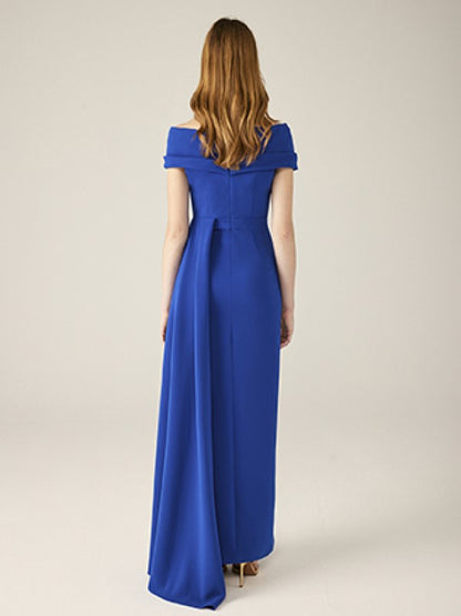 Elegante Vestido Largo con Escote Bardot Ideal para Eventos Especiales 51003