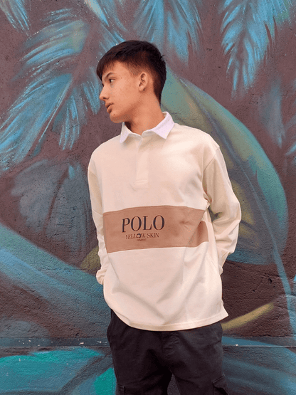 Polo beig manga larga oversize de Yellow Skin 8800M