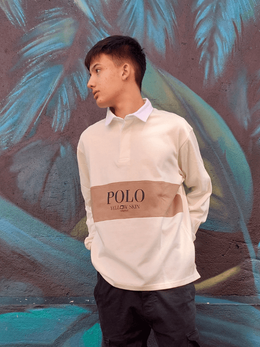 Polo beig manga larga oversize de Yellow Skin 8800M