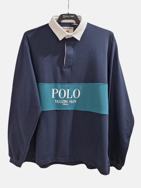 Polo azul manga larga oversize de Yellow Skin 8800V